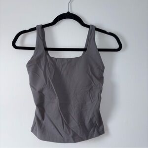 Gray Women's Athletic Tank Top w/ Built in Bra